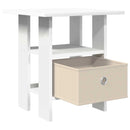 vidaXL Éjjeli asztal fiókkal 2 pcs Fehér 41 x 40 x 45 cm Faanyag
