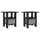 vidaXL Éjjeli asztal 2 pcs Fekete tölgy 41 x 40 x 45 cm Faanyag