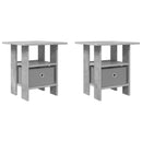 vidaXL Éjjeli asztal 2 pcs Beton Szürke 41 x 40 x 45 cm Faanyag