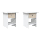 vidaXL Éjjeli asztal fiókkal 2 pcs Fehér 41 x 40 x 45 cm Faanyag