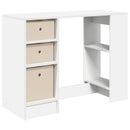 vidaXL Asztal fiókkal polcokkal Fehér 100 x 40 x 75 cm Faanyag