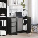 vidaXL Asztal fiókkal polcokkal Fekete tölgy 100 x 40 x 75 cm Faanyag