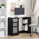 vidaXL Asztal fiókkal polcokkal Fekete tölgy 100 x 40 x 75 cm Faanyag