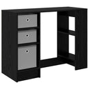 vidaXL Asztal fiókkal polcokkal Fekete tölgy 100 x 40 x 75 cm Faanyag