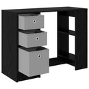 vidaXL Asztal fiókkal polcokkal Fekete tölgy 100 x 40 x 75 cm Faanyag