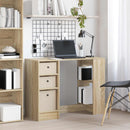 vidaXL Asztal fiókkal polcokkal Sonoma tölgy 100 x 40 x 75 cm Faanyag