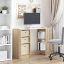 vidaXL Asztal fiókkal polcokkal Sonoma tölgy 100 x 40 x 75 cm Faanyag