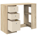 vidaXL Asztal fiókkal polcokkal Sonoma tölgy 100 x 40 x 75 cm Faanyag