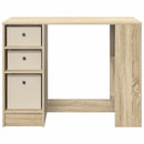 vidaXL Asztal fiókkal polcokkal Sonoma tölgy 100 x 40 x 75 cm Faanyag