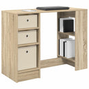 vidaXL Asztal fiókkal polcokkal Sonoma tölgy 100 x 40 x 75 cm Faanyag