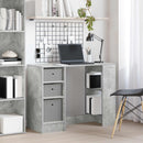 vidaXL Asztal fiókkal polcokkal Beton Szürke 100 x 40 x 75 cm Faanyag