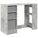 vidaXL Asztal fiókkal polcokkal Beton Szürke 100 x 40 x 75 cm Faanyag