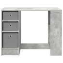 vidaXL Asztal fiókkal polcokkal Beton Szürke 100 x 40 x 75 cm Faanyag