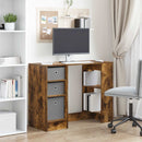 vidaXL Asztal fiókkal polcokkal Füstölt tölgy 100 x 40 x 75 cm Faanyag