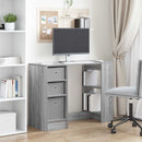 vidaXL Asztal fiókkal polcokkal Szürke Sonoma 100 x 40 x 75 cm Faanyag