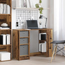 vidaXL Asztal fiókkal polcokkal Öreg fa 100 x 40 x 75 cm Faanyag