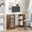 vidaXL Asztal fiókkal polcokkal Öreg fa 100 x 40 x 75 cm Faanyag