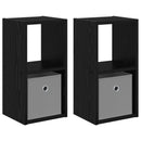 vidaXL Éjjeli asztal 2 pcs Fekete tölgy 25,5 x 22 x 49,5 cm Faanyag