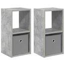 vidaXL Éjjeli asztal 2 pcs Beton Szürke 25,5 x 22 x 49,5 cm Faanyag