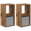 vidaXL Éjjeli asztal fiókkal 2 pcs Öreg fa 25,5 x 22 x 49,5 cm Faanyag