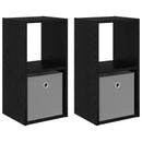 vidaXL Éjjeli asztal 2 pcs Fekete tölgy 30,5 x 27 x 59,5 cm Faanyag