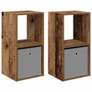 vidaXL Éjjeli asztal fiókkal 2 pcs Öreg fa 35 x 32 x 68,5 cm Faanyag