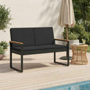 vidaXL Kerti pad párnával Fekete 107 x 61 x 80 cm polirattan