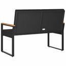 vidaXL Kerti pad párnával Fekete 107 x 61 x 80 cm polirattan
