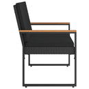 vidaXL Kerti pad párnával Fekete 107 x 61 x 80 cm polirattan