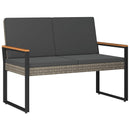 vidaXL Kerti pad Szürke és sötétszürke 107 x 61 x 80 cm polirattan