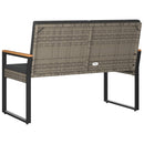 vidaXL Kerti pad Szürke és sötétszürke 107 x 61 x 80 cm polirattan