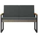 vidaXL Kerti pad Szürke és sötétszürke 107 x 61 x 80 cm polirattan