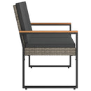 vidaXL Kerti pad Szürke és sötétszürke 107 x 61 x 80 cm polirattan