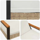 vidaXL Kerti pad Beige és Krémszínű 107 x 61 x 80 cm polirattan