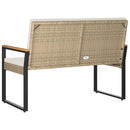 vidaXL Kerti pad Beige és Krémszínű 107 x 61 x 80 cm polirattan