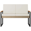 vidaXL Kerti pad Beige és Krémszínű 107 x 61 x 80 cm polirattan
