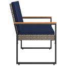 vidaXL Kerti pad Szürke és sötétkék 107 x 61 x 80 cm polirattan