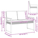 vidaXL Kerti pad Szürke és sötétkék 107 x 61 x 80 cm polirattan