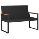 vidaXL Kerti pad párnával Fekete és Türkiz 107 x 61 x 80 cm polirattan