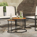 vidaXL Kávasztal Szett 2 pcs Természetes és Fekete 55 x 55 x 45 cm