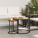 vidaXL Kávasztal Szett 2 pcs Természetes és Fekete 55 x 55 x 45 cm