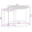 vidaXL Kávasztal Szett 2 pcs Természetes és Fekete 55 x 55 x 45 cm