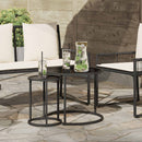 vidaXL Kávasztal Szett 2 pcs 55 x 55 x 45 cm acél