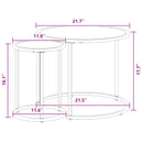 vidaXL Kávasztal Szett 2 pcs 55 x 55 x 45 cm acél