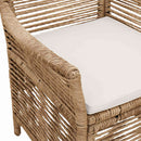 vidaXL Kültéri szék párnával 4 pcs Beige és krém polirattan