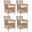 vidaXL Kültéri szék párnával 4 pcs Beige és krém polirattan