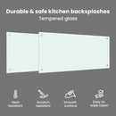 vidaXL Konyhai hátfal 2 pcs Fehér 90 x 40 cm edzett üveg