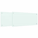 vidaXL Konyhai splashback 2 pcs Fehér 90 x 40 cm edzett üveg