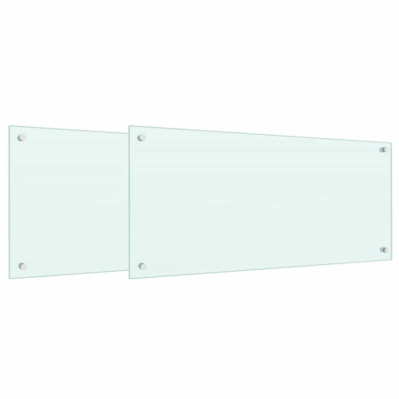 vidaXL Konyhai splashback 2 pcs Fehér 90 x 40 cm edzett üveg