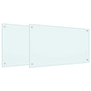 vidaXL Konyhai splashback 2 pcs Fehér 90 x 50 cm edzett üveg
